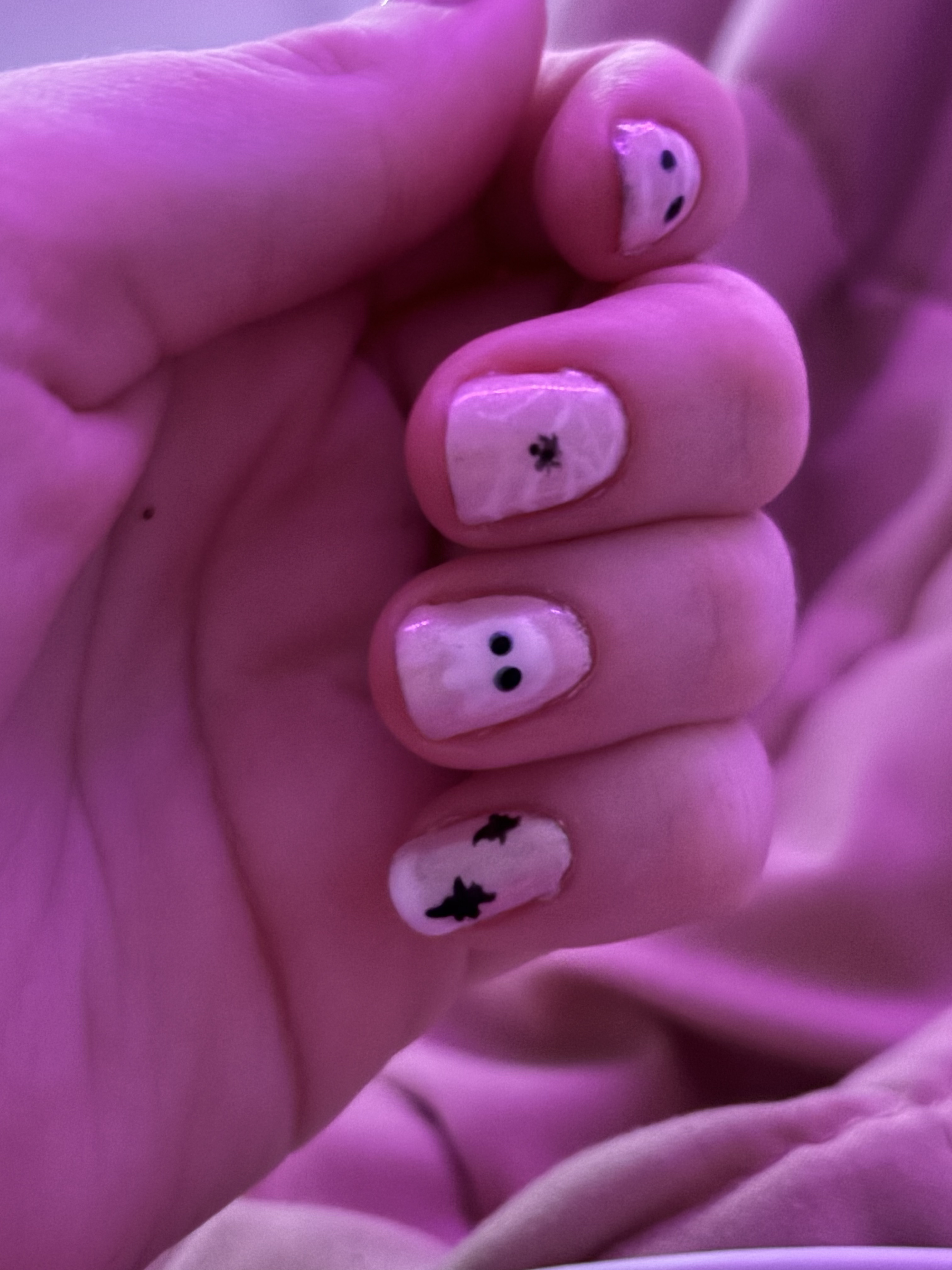 Ghost and butterfly nail art