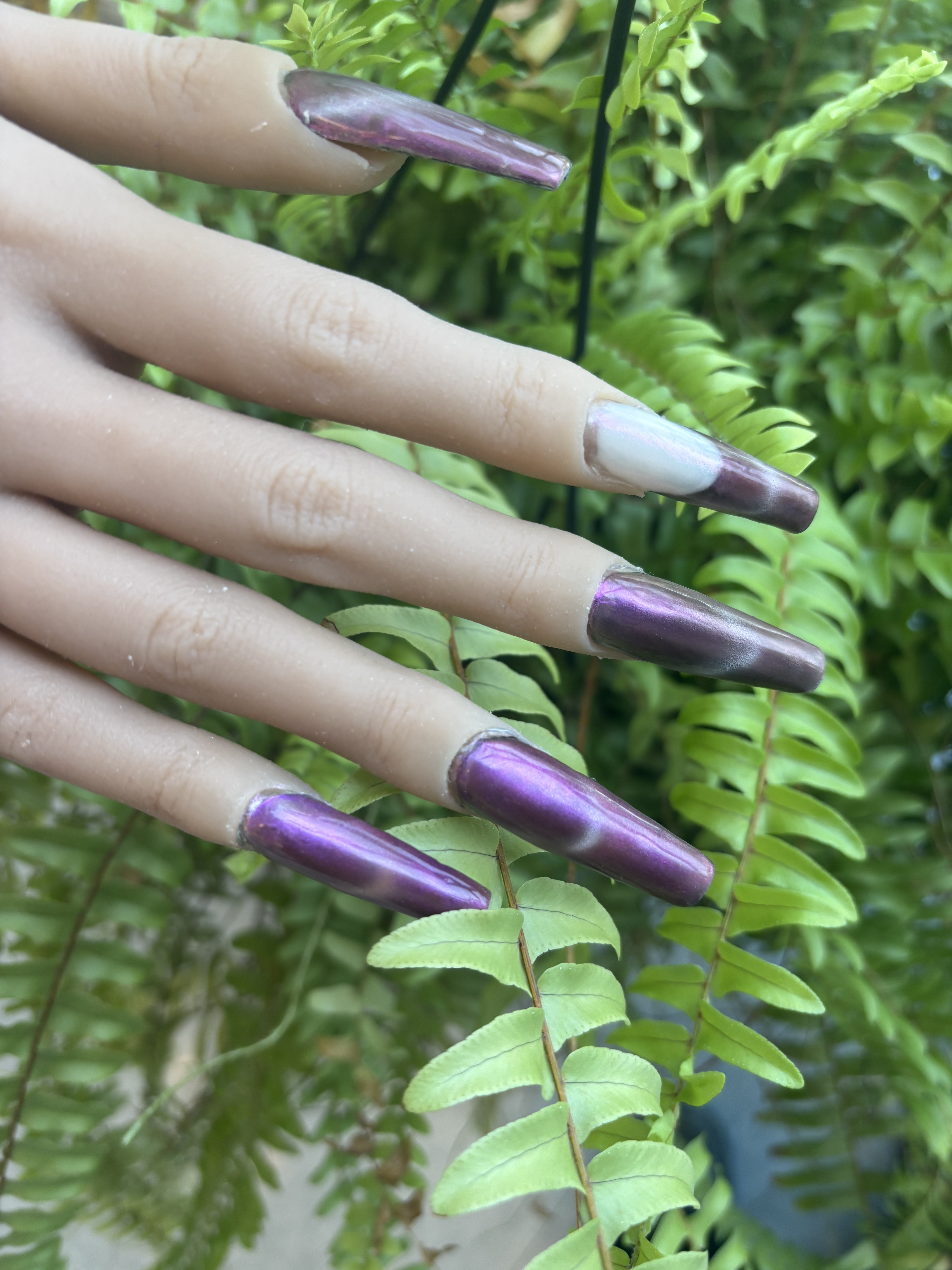 Chrome purple acrylics